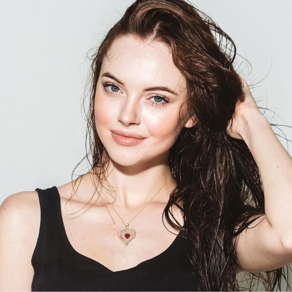 NIB Redbee 18kt GP, Rose gold over s925, "Pink" CZ in heart necklace! - Picture 13 of 13